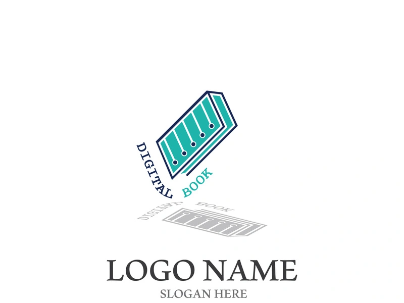 Digital book logo technology vector icon design