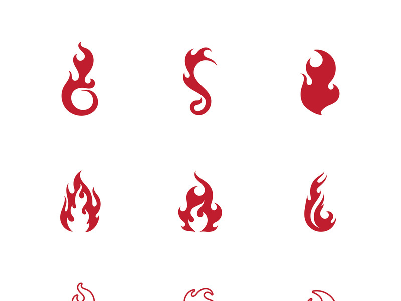 Fire flame logo vector illustration desig