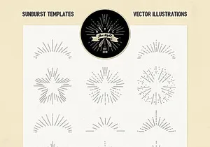 Vintage Glory: Sunburst Vector Set