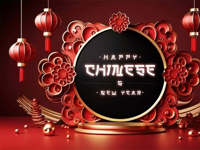 PSD 3d rendaring realistic chinese new year background bundles