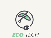 Eco technology business vector design modern. Nature technology logo with leaf and circuit tech minimalist vector illustration