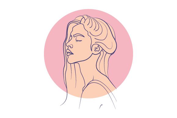 Line Art Flower Drawing Women