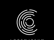 Modern human fingerprint logotype. Fingerprint for identity, business card, technology, digital.