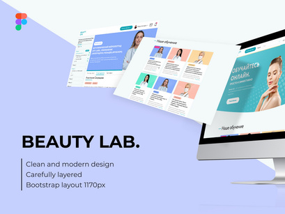 Beauty Lab. Design site and dashbord. Figma and Photoshop