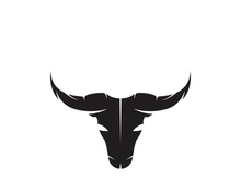 Retro vintage bull head horns logo.