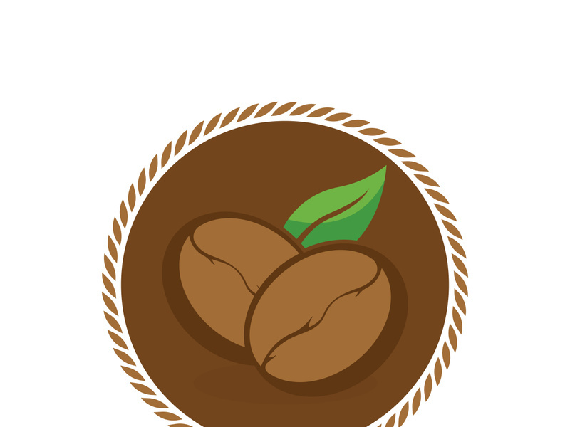 Coffee bean icon vector illustration template