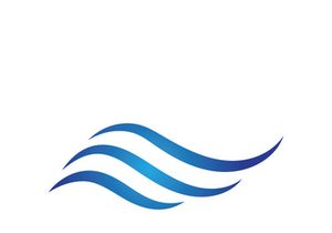 Water wave logo template. Vector illustration.