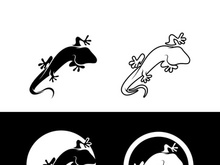 Lizard Chameleon Gecko Silhouette black vector