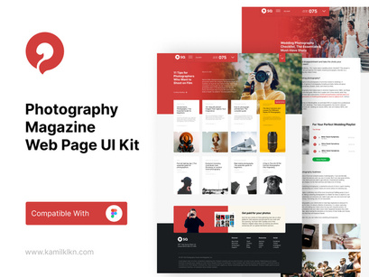 Photography Magazine Web Page UI Kit