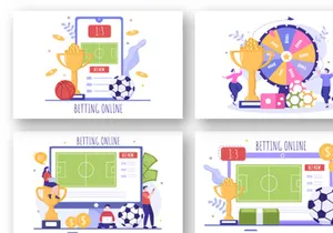 17 Online Betting Sports Game Illustration