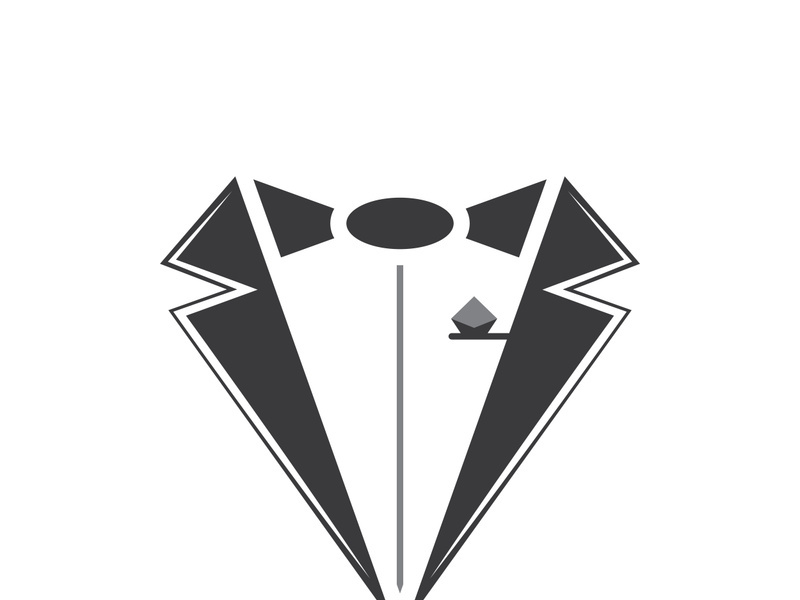 Classic tie icon and suit fashion man logo design