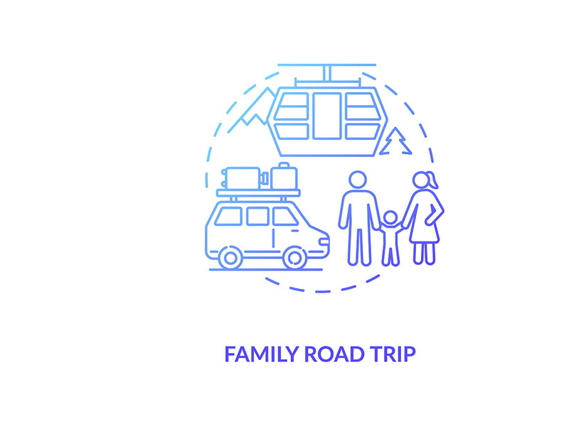 Family road trip concept icon