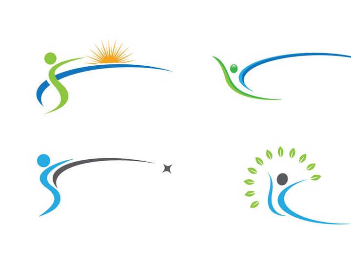 Healthy life Human character logo sign illustration