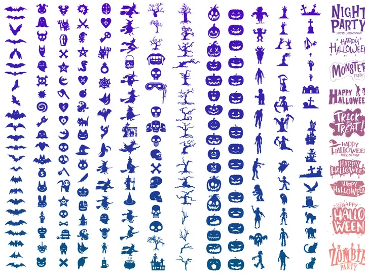 Vector set of Halloween Bundles Design