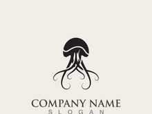 Jellyfish icon illustration design, simple logo template vector