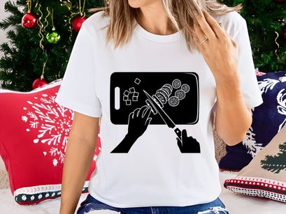 Hand drawing car engine parts on smartphone blackboard sketch