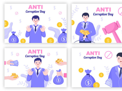 20 Anti Corruption Day Flat Design Illustration