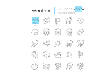Weather linear icons set preview picture