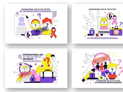 10 Victims of Enforced Disappearances Day Illustration