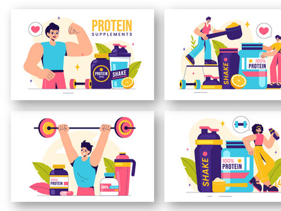 9 Healthy Protein Supplements Illustration