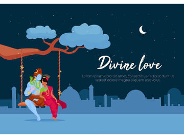 Divine love poster flat vector template preview picture