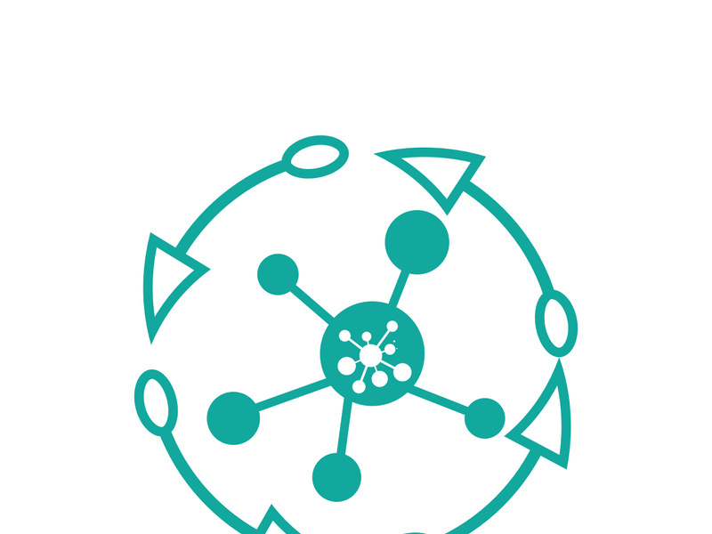 Neuron logo icon design template flat vector