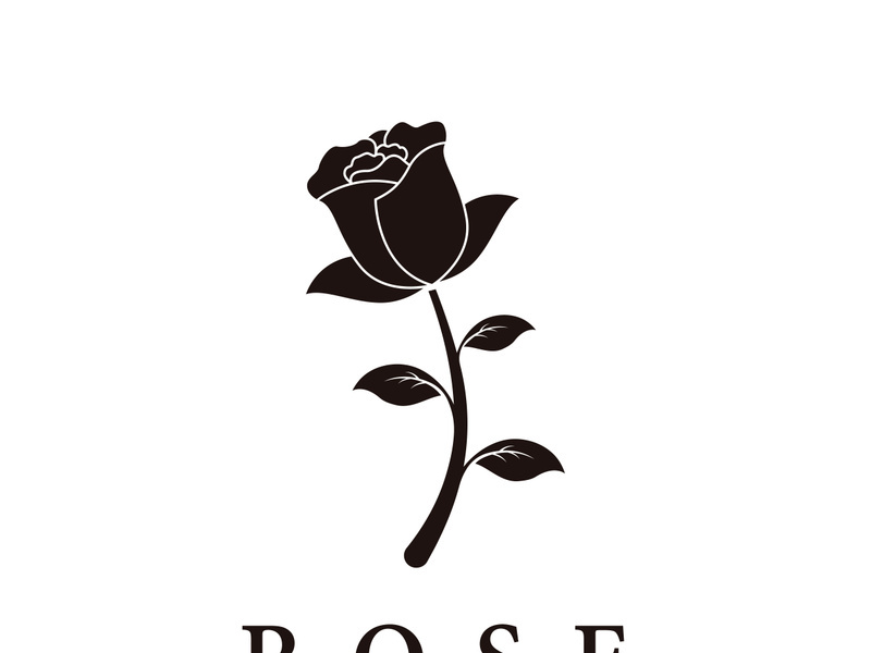 Creative rose flower logo design