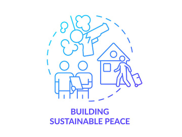 Building sustainable peace blue gradient concept icon preview picture