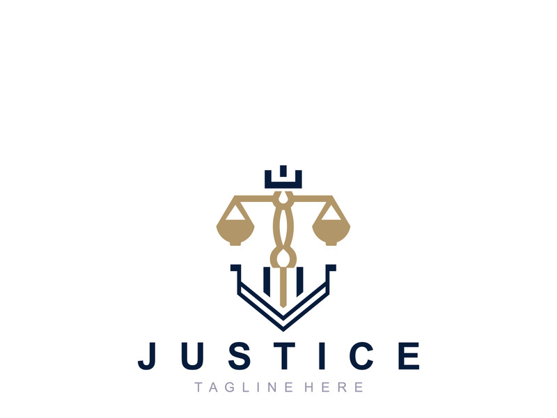 Justice logo design simple lawyer minimalist legal symbol illustration