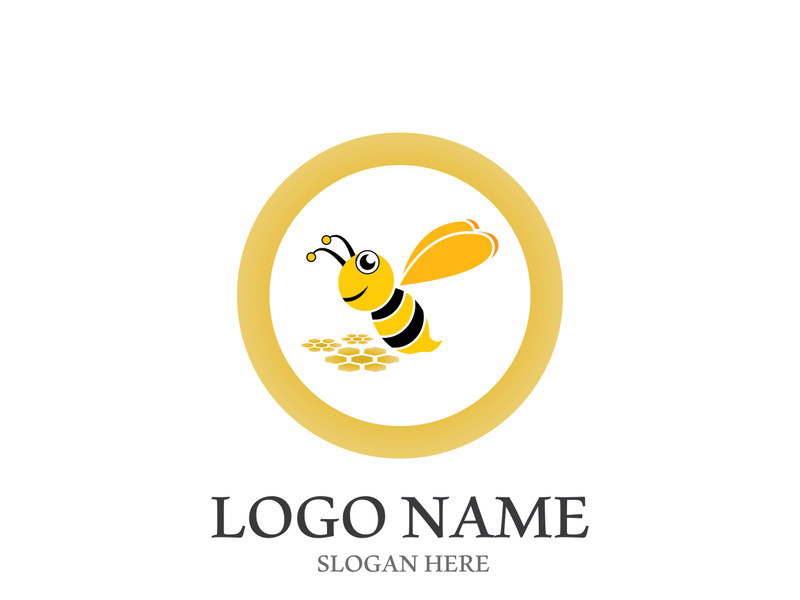 Bee logo vector icon illustration design