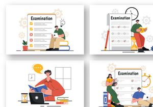 9 Examination Vector Illustration