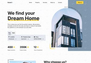 UI halaman arahan properti