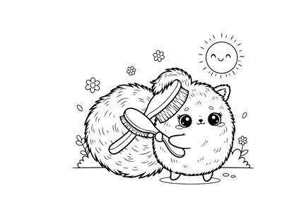 Cute hamster brushing teeth vector illustration flat design