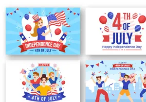 4th of July Independence Day USA Illustration