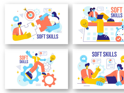 13 Soft Skills Vector Illustration