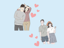 Portrait Couple, Relationship, Girl, Boy Illustration