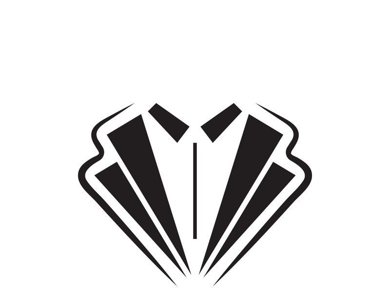 Classic tie icon and suit fashion man logo design