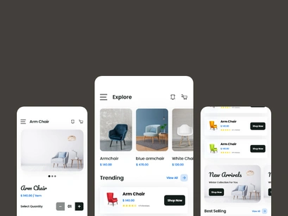 Furniture Mobile App UI - Ecommerce App Design