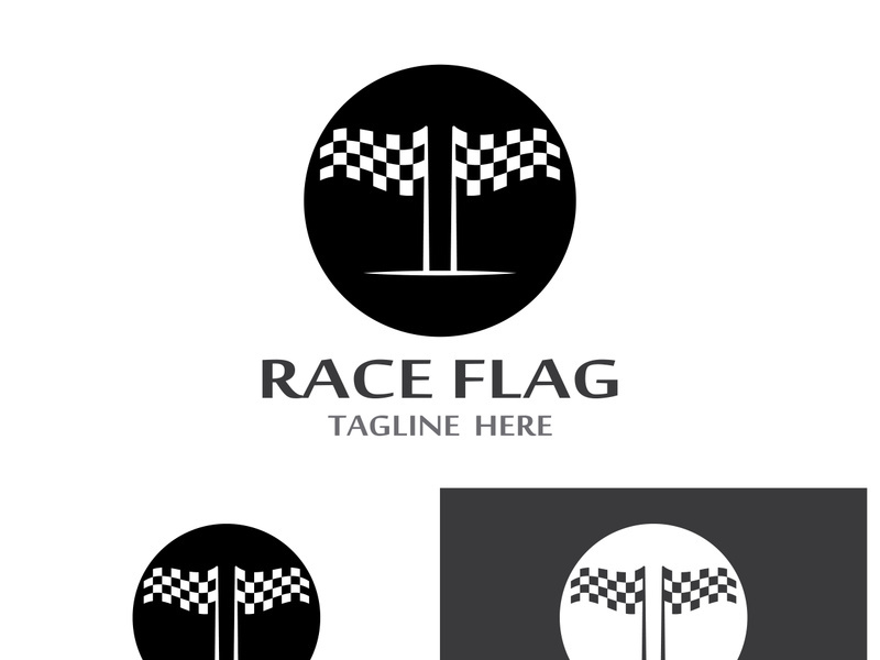 Creative and modern racing flag logo design.