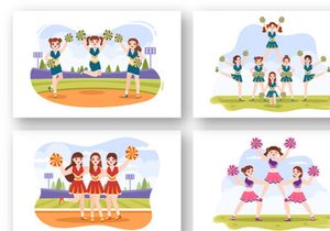 16 Cheerleader Girl Illustration