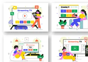 10 Online Subscription Streaming TV Illustration