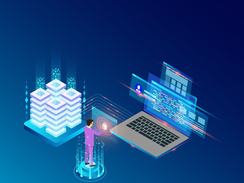 Isometric Data Technology Icon