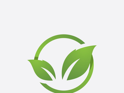 Green leaf ecological element vector icon logo