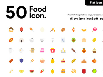 50 Food Flat Icon preview picture