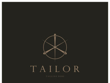 tailor logo icon illustration template combination of buttons for clothes, thread and sewing machine, for clothing product design, convection companies, fashion in vector form