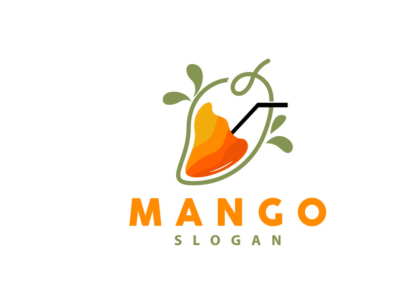Mango Logo, Fruit Design Simple Minimalist Style