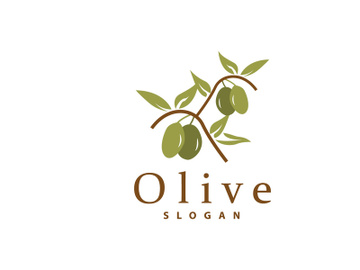 Olive Oil Logo, Olive Leaf Plant Herbal Garden Vector preview picture