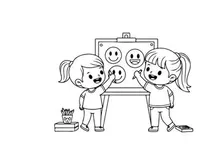 Children emotions reaction flat design vector illustration