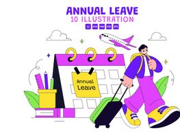 10 Annual Leave Vector Illustration preview picture