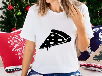 Pizza Slice Dripping Cheese Icon Vector